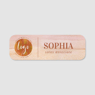 Ihre Logo-Dusty Orange-Aquarellmarke Namensschild
