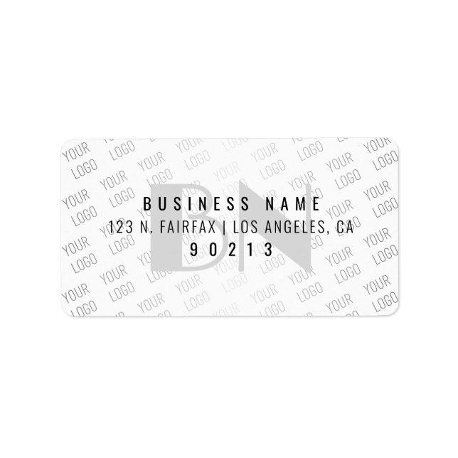 Ihre Logo-gepflasterte, weiße Rücksendeadresse Adressaufkleber (Vorne)