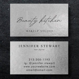 Ihre Logo-Imitate Silver Gray Foil Modern Corporat Visitenkarte