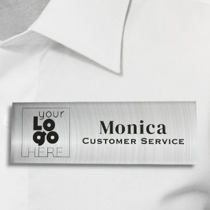 Ihre Logo-Marke Metallic Silber-Akrylenname-Markie Namenschild