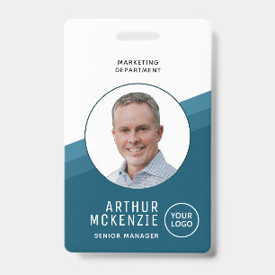Ihre Logo Mitarbeiter Foto Blue Company ID Ausweis