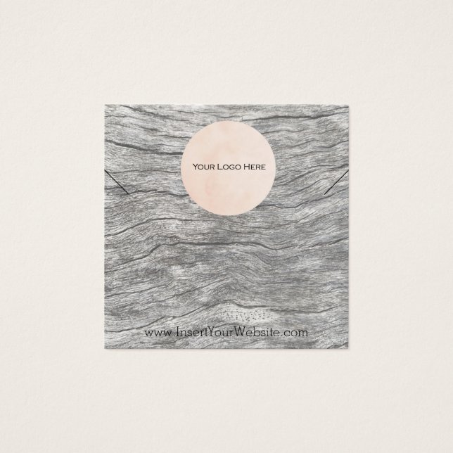 Ihre Logo-Nekklace-Display-Karte verblassten Holz (Vorderseite)