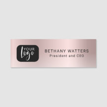 Ihre Logo-Rose Gold Blush Metallic Chic Modern