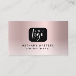 Ihre Logo-Rose Gold Blush Metallic Chic Modern Visitenkarte