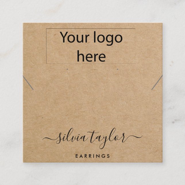 Ihre Logo-Schmuck-Kette Ohrring-Display-Karte Quadratische Visitenkarte (Vorderseite)