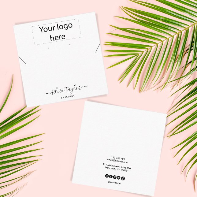 Ihre Logo-Schmuck-Kette Ohrring-Display-Karte Quadratische Visitenkarte (Von Creator hochgeladen)