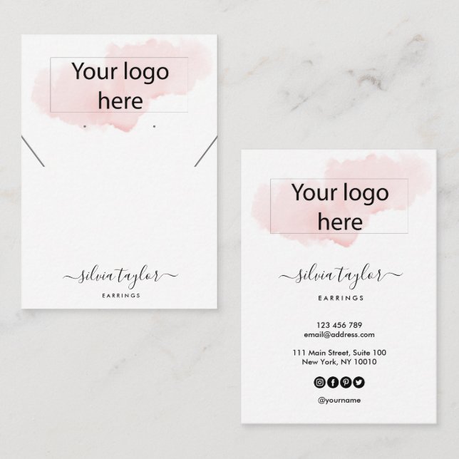 Ihre Logo-Schmuck-Kette Ohrring-Display-Karte Visitenkarte (Vorne/Hinten)