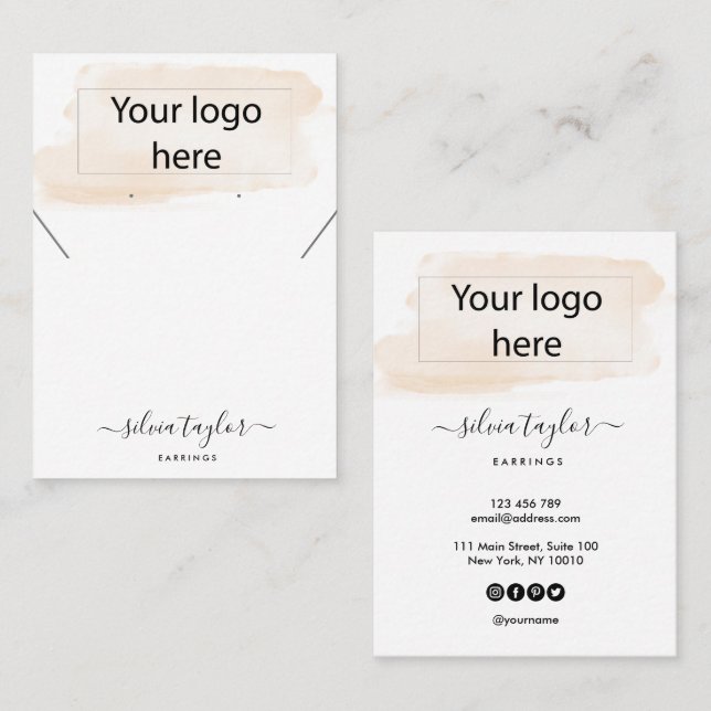 Ihre Logo-Schmuck-Kette Ohrring-Display-Karte Visitenkarte (Vorne/Hinten)