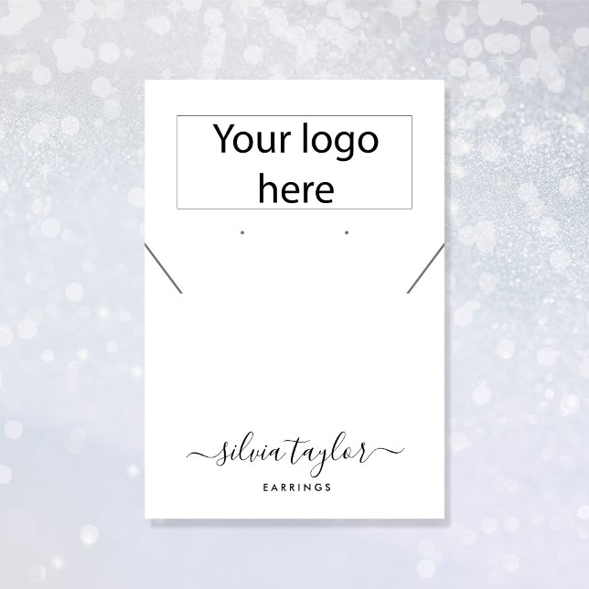 Ihre Logo-Schmuck-Kette Ohrring-Display-Karte Visitenkarte (Add your logo to this simple and minimalist design)