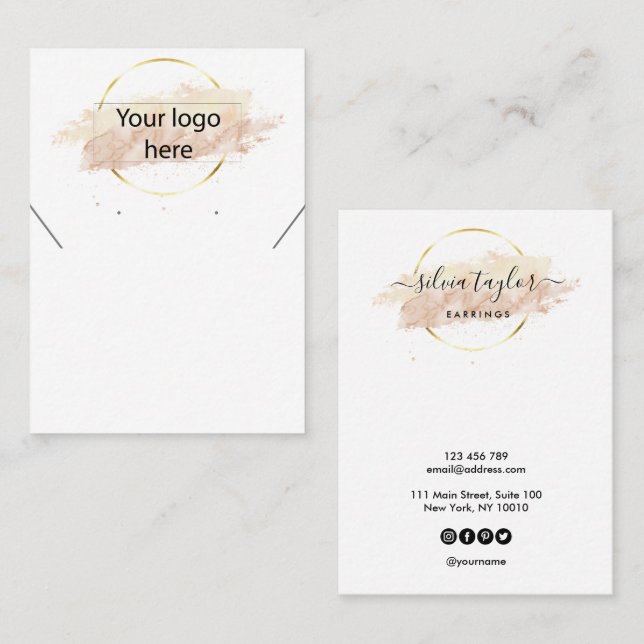 Ihre Logo-Schmuck-Kette Ohrring-Display-Karte Visitenkarte (Vorne/Hinten)