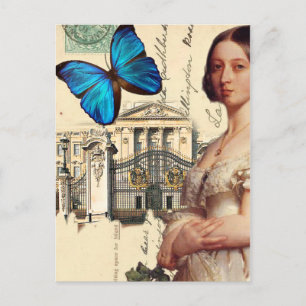 Ihre Majestät Königin Victoria mit blauem Schmette Postkarte