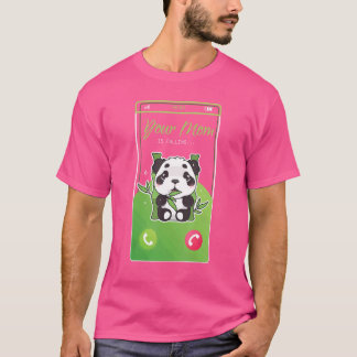 Ihre Mama ruft Panda Bear Mobile Incoming Cal an T-Shirt