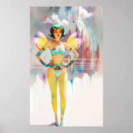 Ihre märchenhaften Flügel wuchsen wild Poster