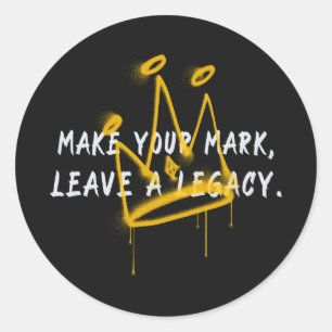 Ihre Mark Graffiti Crown Runder Aufkleber