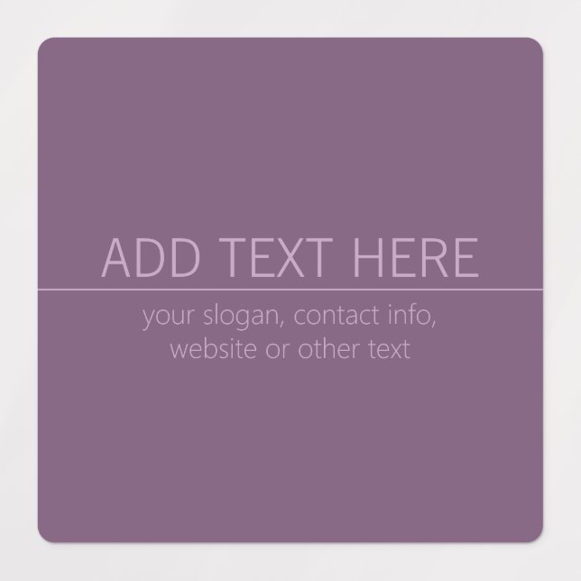 Ihre Marke oder Ihr Firmenname Moderne Lila Mauve Etiketten (Design 1)
