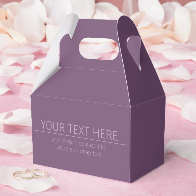 Ihre Marke oder Ihr Firmenname Moderne Lila Mauve Geschenkschachtel (Hochzeit)