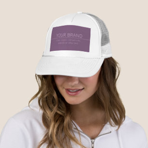 Ihre Marke oder Ihr Firmenname Moderne Lila Mauve Truckerkappe