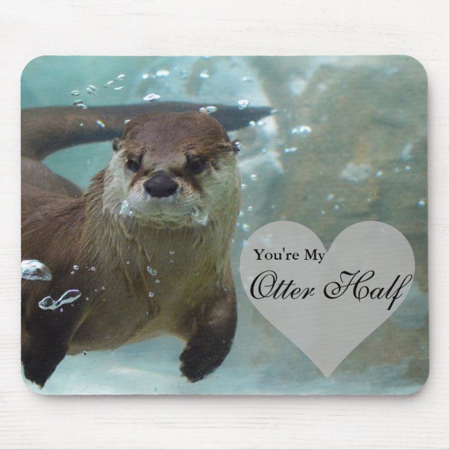 Ihre meine Otter-halbe Brown-Fluss-Otter-Schwimmen Mousepad (Vorne)
