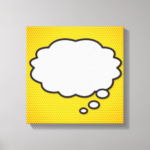 Ihre Meldung Think Buble Fun Retro Comic Buchen Po Leinwanddruck