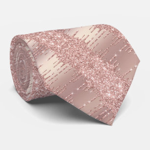 Ihre moderne Neck Tie Rose Blush Glitzer Tropfen Krawatte