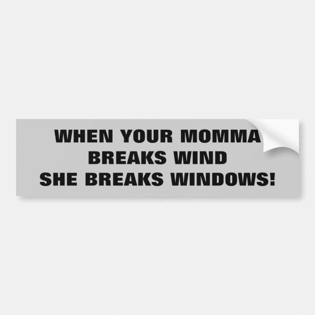 Ihre Momma bricht Wind und Windows Autoaufkleber (Vorne)