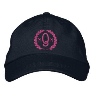 Ihre Monogram 3 Buchstaben und Laurels Stickerei Bestickte Kappe
