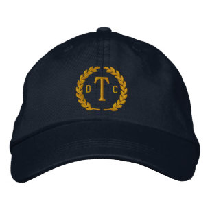 Ihre Monogram 3 Buchstaben und Laurels Stickerei Bestickte Kappe
