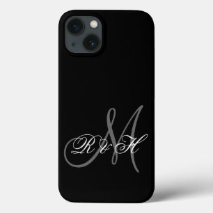 IHRE MONOGRAMM-INITIALEN   EINFACHES SCHWARZES GRA Case-Mate iPhone HÜLLE