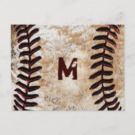 Ihre Monogramm-Vintagen Baseball-Postkarten Postkarte