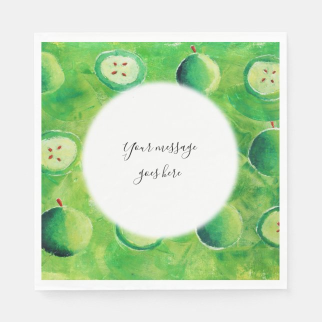 Ihre Nachricht Äpfel Serviette (Vorderseite)