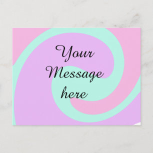 Ihre Nachricht hier Textname Monogramm rosa Pastel Feiertagspostkarte