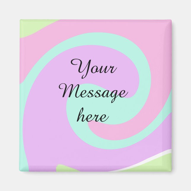 Ihre Nachricht hier Textname Monogramm rosa Pastel Magnet (Vorne)