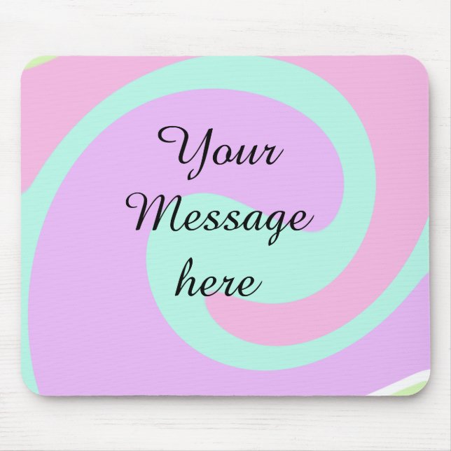 Ihre Nachricht hier Textname Monogramm rosa Pastel Mousepad (Vorne)