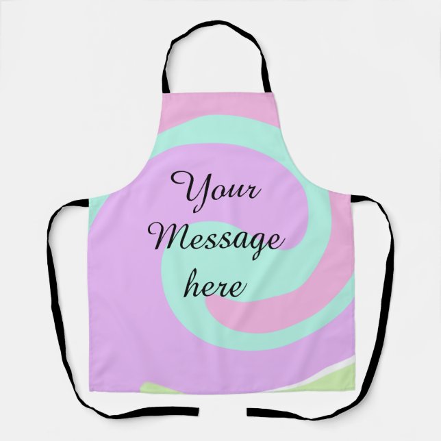 Ihre Nachricht hier Textname Monogramm rosa Pastel Schürze (Vorderseite)
