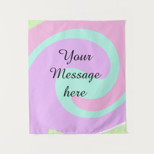 Ihre Nachricht hier Textname Monogramm rosa Pastel Wandteppich