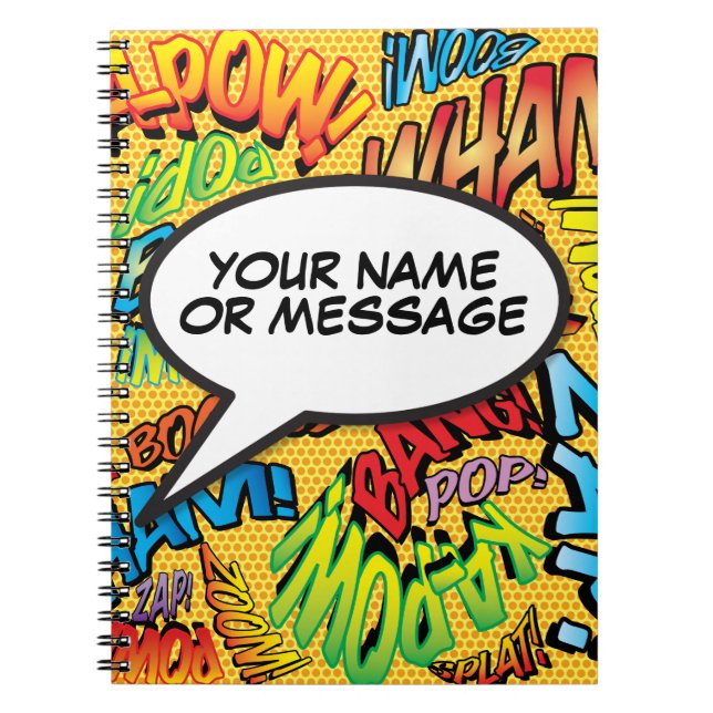 Ihre Nachrichten-Sprechblase Spaß Retro-Comicbuch Notizblock (Vorderseite)