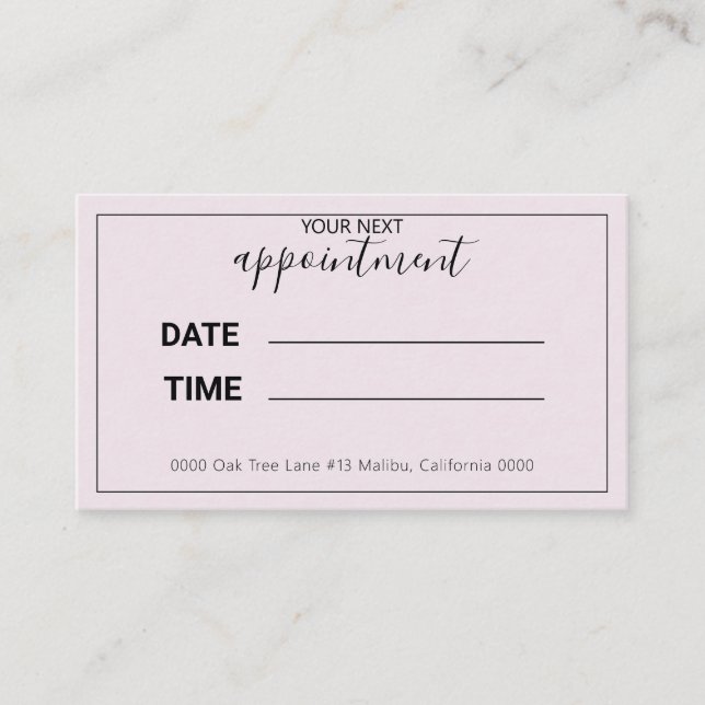 Ihre nächste Ernennung Pastel Lila Terminkarte (Vorderseite)