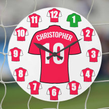 Ihre Name Fußball-Uhr - Rot und Weiß