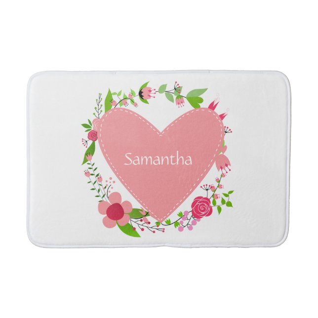 Ihre Namen in den Matten eines Herzbades (Vorderseite)