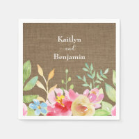 Ihre Namen mit bunten Blume und Burlap