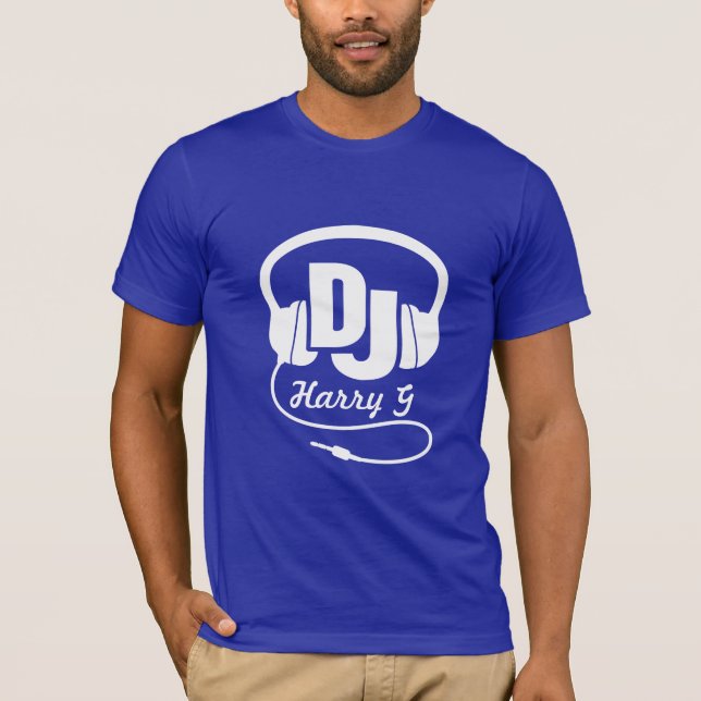 Ihre Namensweiß DJ-Kopfhörer T-Shirt (Vorderseite)
