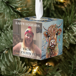 Ihre neue Zuhause zu Weihnachten Würfelornament