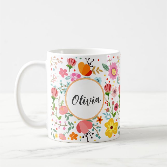 Ihre Personalisierte Tasse mit Blumenmuster (Links)