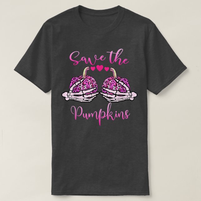 Ihre Pumpkins Brustkrebs-Bewusstseinszeit gerettet T-Shirt (Design vorne)