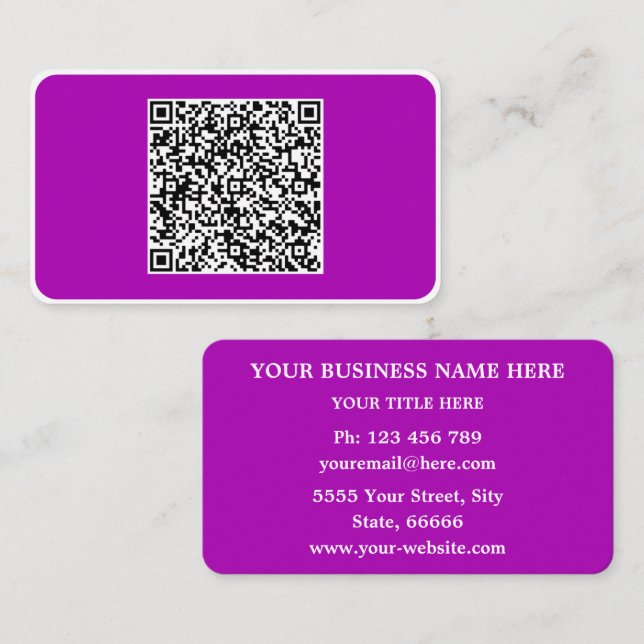 Ihre QR-Code-Geschäftskarten Beispiel Wählen Sie F Visitenkarte (Vorne/Hinten)
