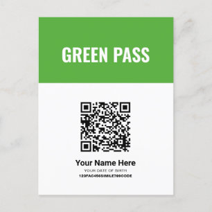 Ihre QR Code Green Vaccine Certificate Pass Card Postkarte