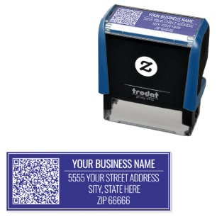 Ihre QR-Code-Info-Adresse Name Moderne Briefmarke Permastempel