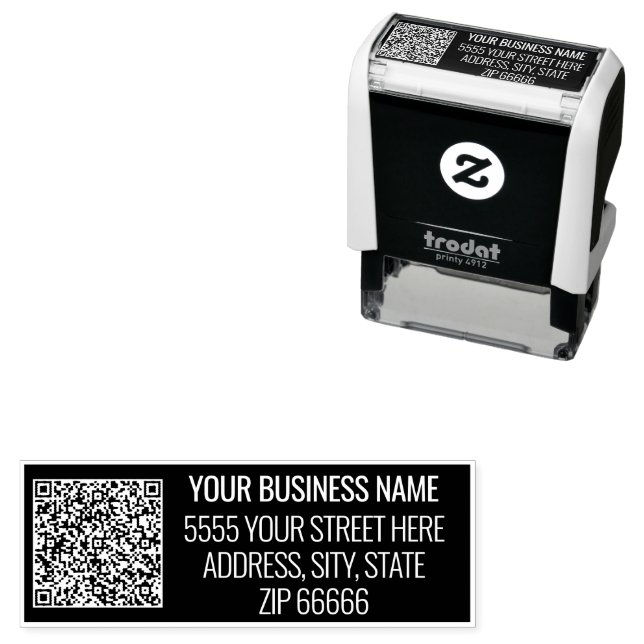 Ihre QR-Code-Info-Adresse Personalisierte Briefmar Permastempel (Beispiel)