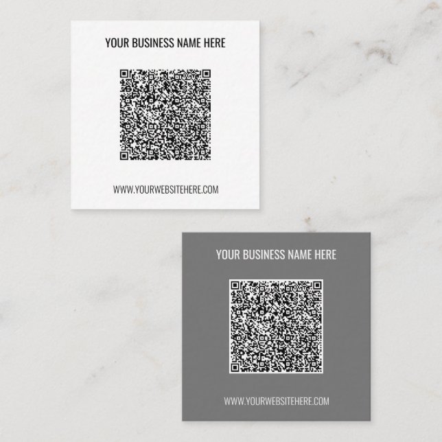 Ihre QR Code Name Website und Colors Business Card Quadratische Visitenkarte (Vorne/Hinten)