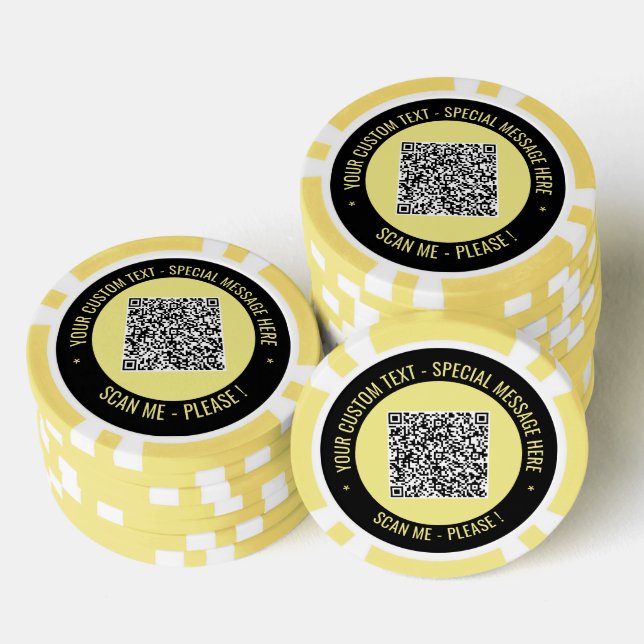 Ihre QR-Code-Pokerchips mit individuellem Text und Pokerchips (Stapel)